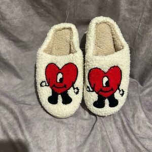 Cozy Heart Embroidered Slippers